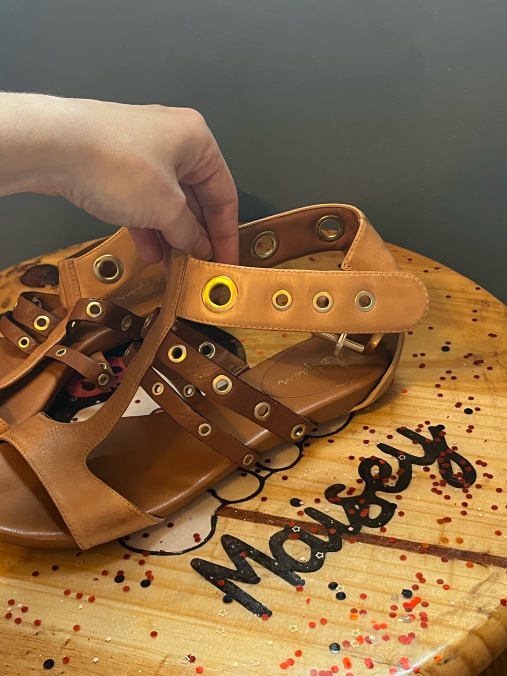 SZ 8 Cole Haan Air Whitney Gladiator Sandals Brown Leather - Picture 2 of 7